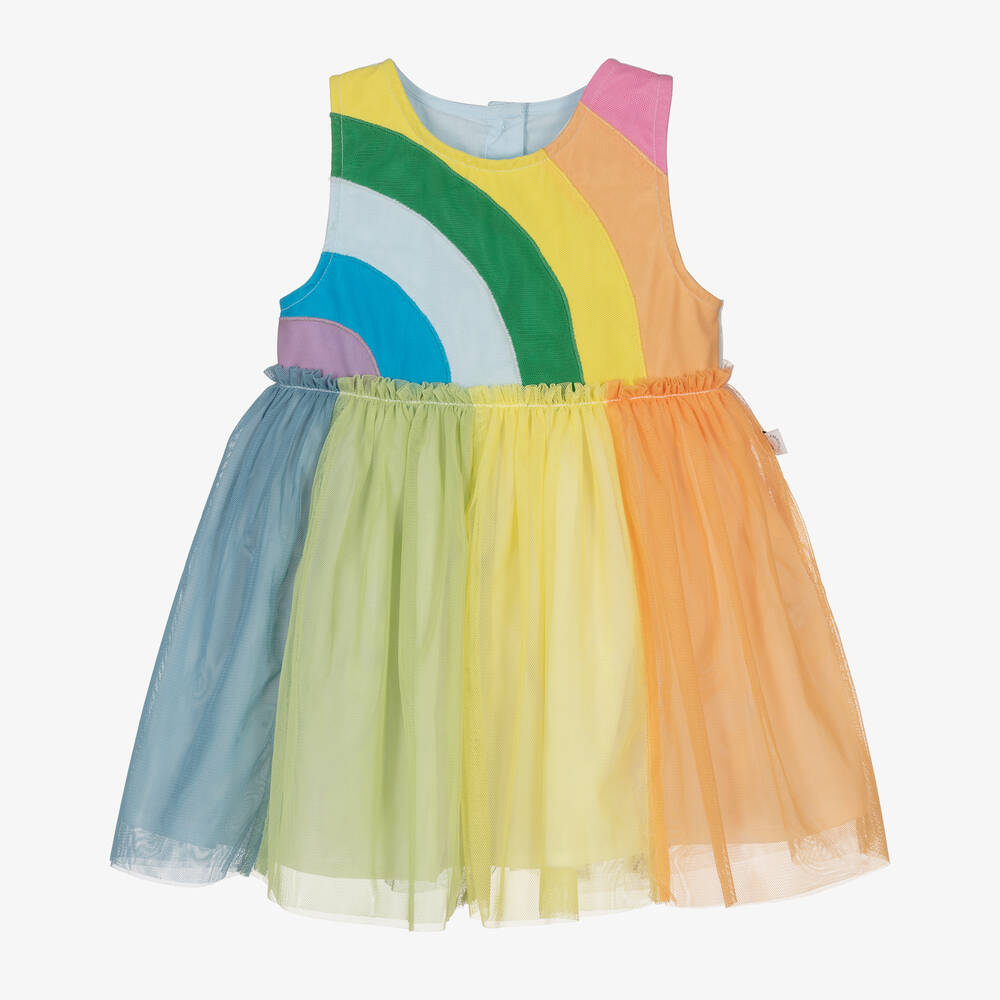 Stella McCartney Kids - Разноцветное платье из тюля радужной расцветки | Childrensalon