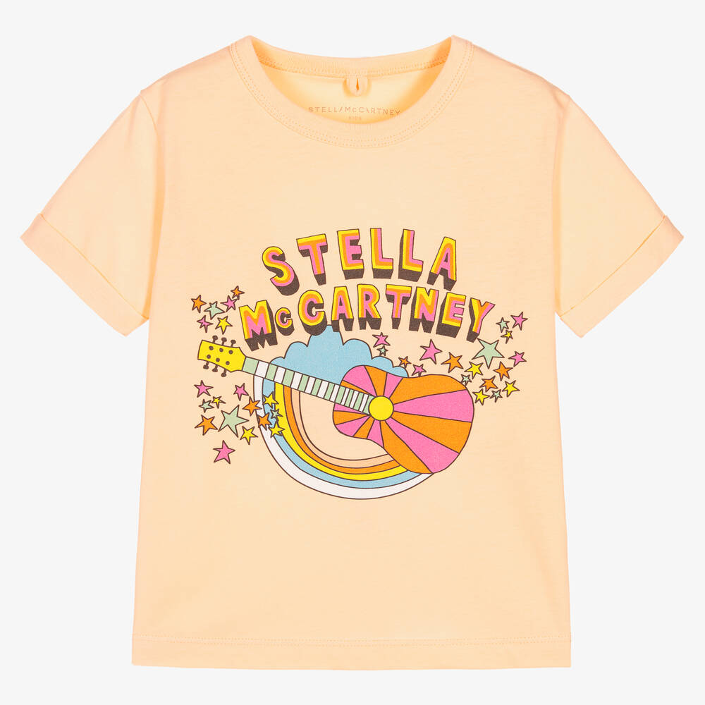 Stella McCartney Kids - Girls Orange Love To Dream T-Shirt | Childrensalon