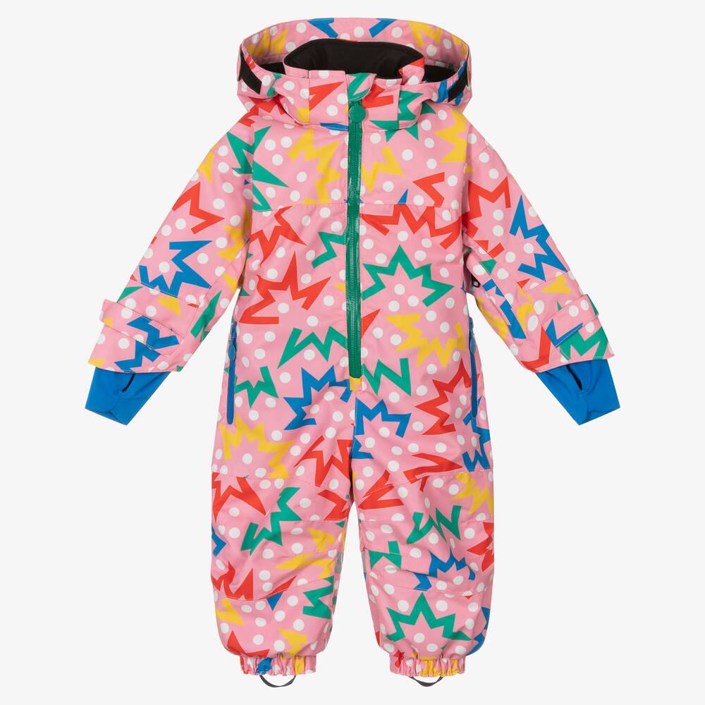 Stella McCartney Kids - Girls Pink & Blue Star Print Snowsuit | Childrensalon
