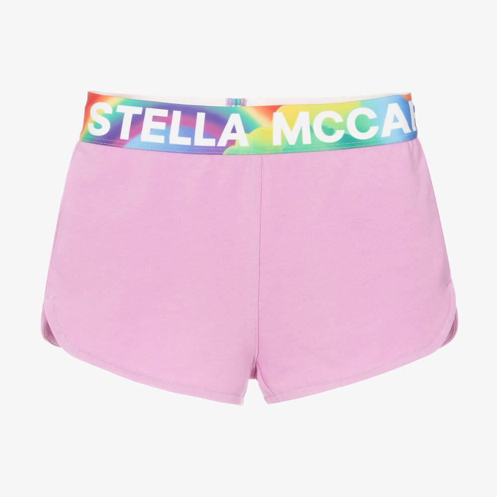 Stella McCartney Kids - Girls Pink Cotton Jersey Shorts | Childrensalon