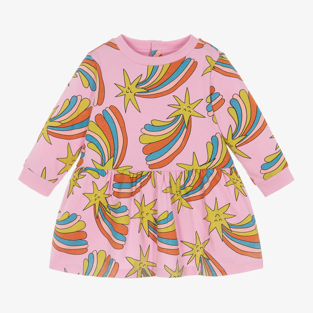 Stella McCartney Kids -  فستان بطبعة نجوم قطن لون زهري | Childrensalon
