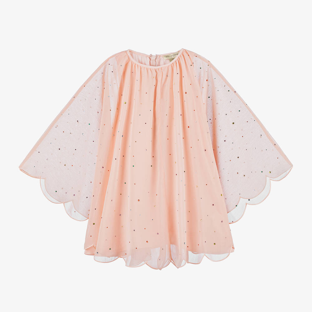 Stella McCartney Kids - Girls Pink Crêpe Chiffon Dress | Childrensalon
