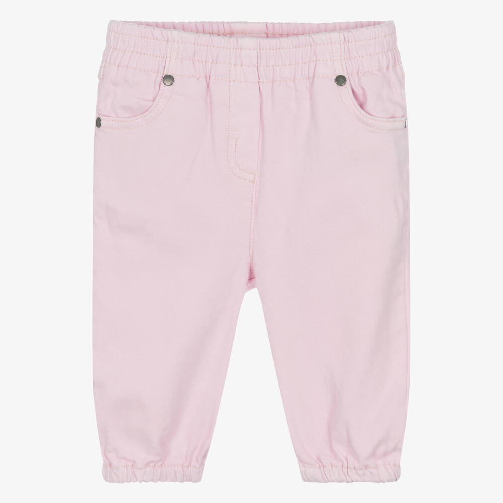 Stella McCartney Kids - Розовые джинсовые джоггеры с ракушками для девочек | Childrensalon