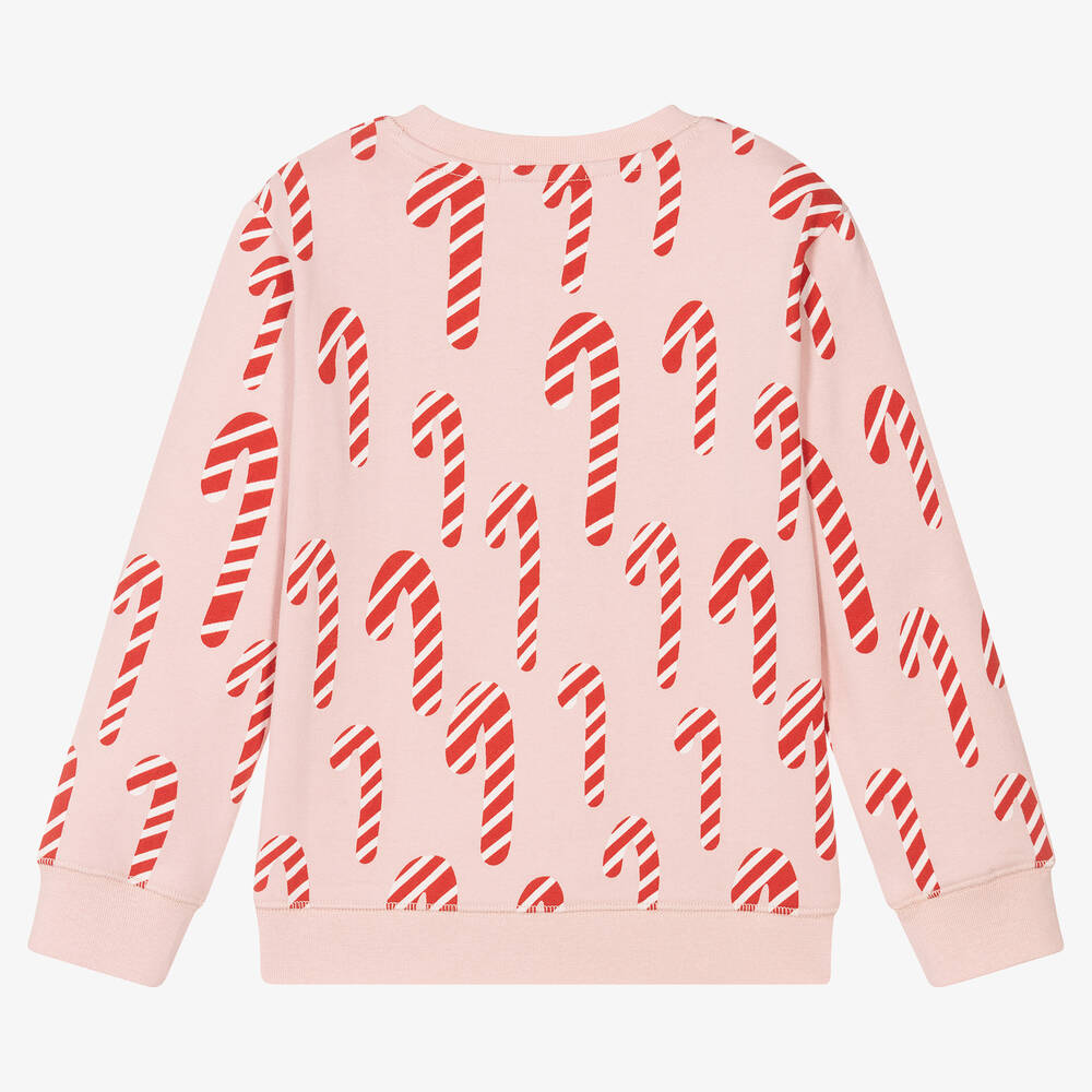 Stella McCartney Kids - Girls Pink Festive Organic Cotton Sweatshirt |  Childrensalon