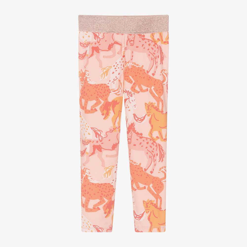 Stella McCartney Kids - Girls Pink Horse Print Leggings | Childrensalon