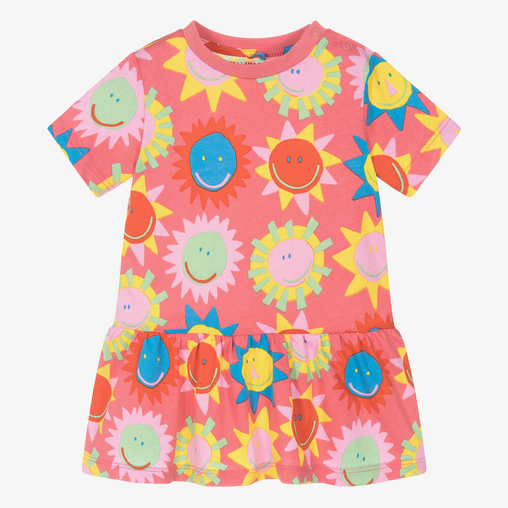 Stella McCartney Kids - Girls Pink Organic Cotton Sun Dress | Childrensalon