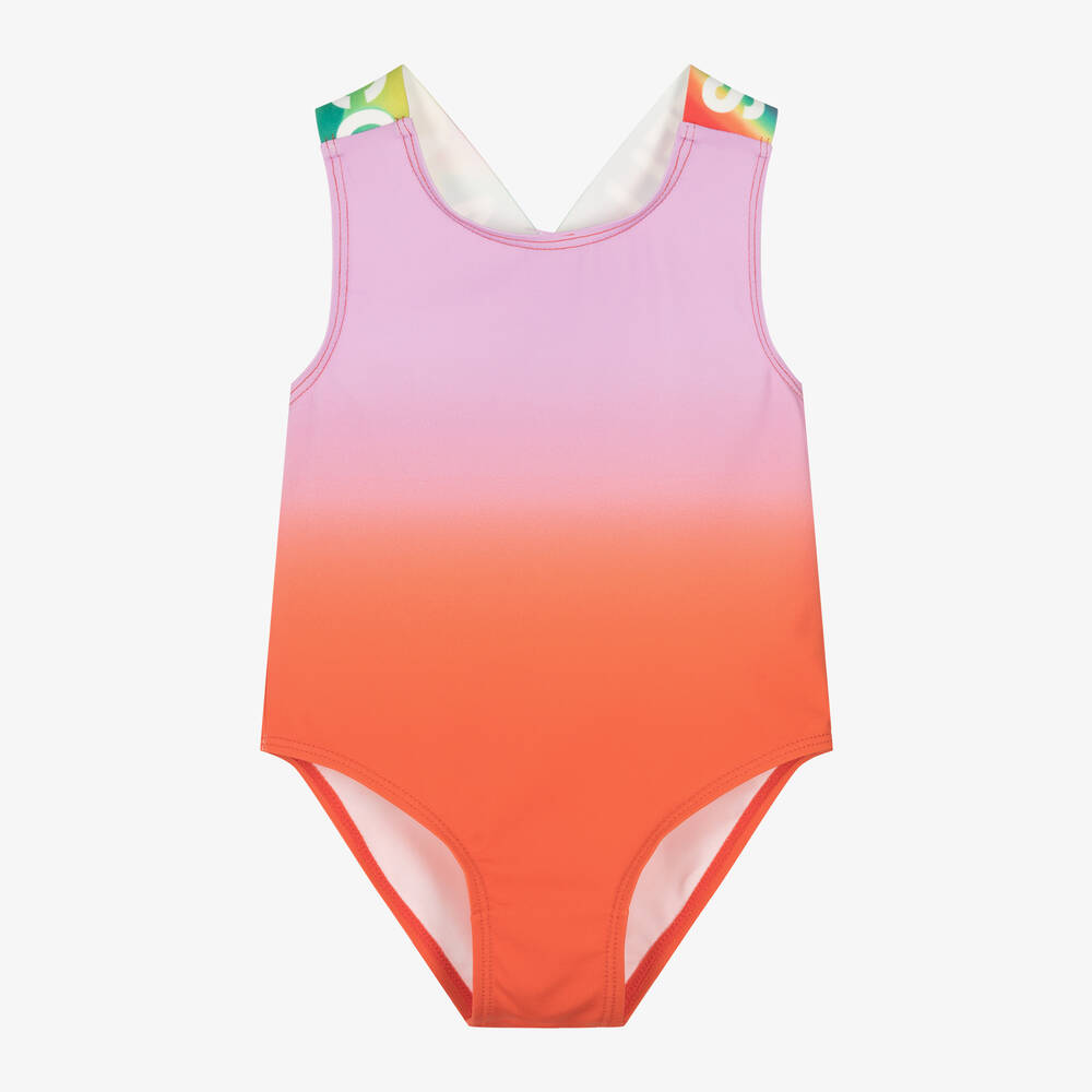 Stella McCartney Kids - Girls Pink & Red Swimsuit (UPF50+) | Childrensalon