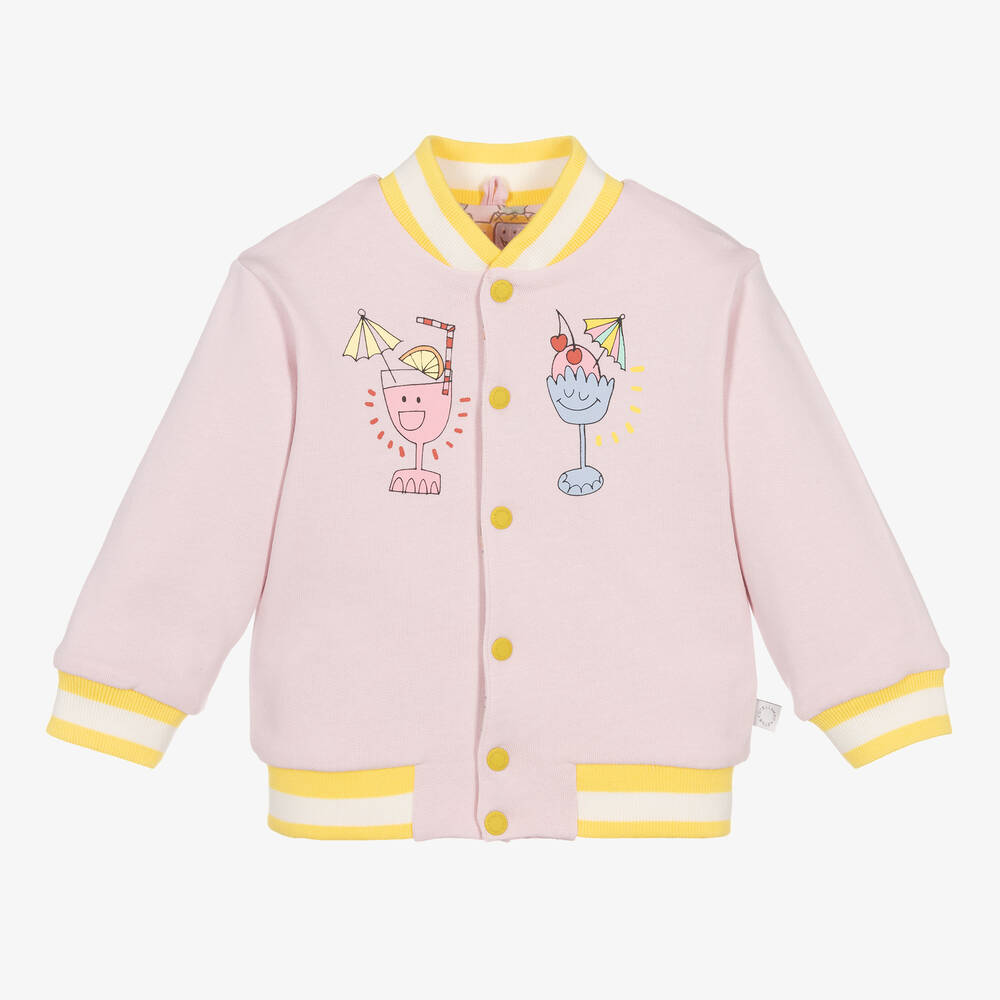 Stella McCartney Kids - Girls Pink Reversible Bomber Jacket | Childrensalon