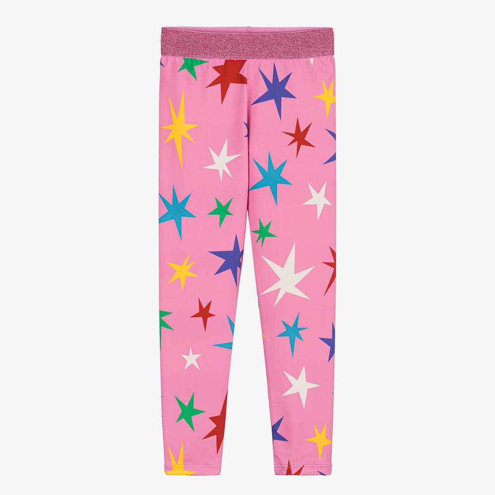 Stella McCartney Kids - Girls Pink Star Print Leggings | Childrensalon