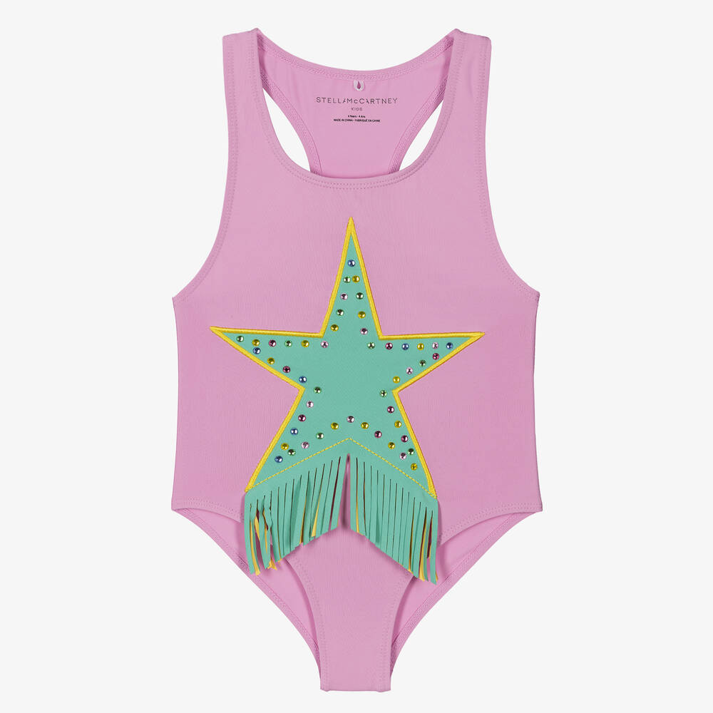 Stella McCartney Kids -  Розовый купальник со звездой (UPF50+) | Childrensalon