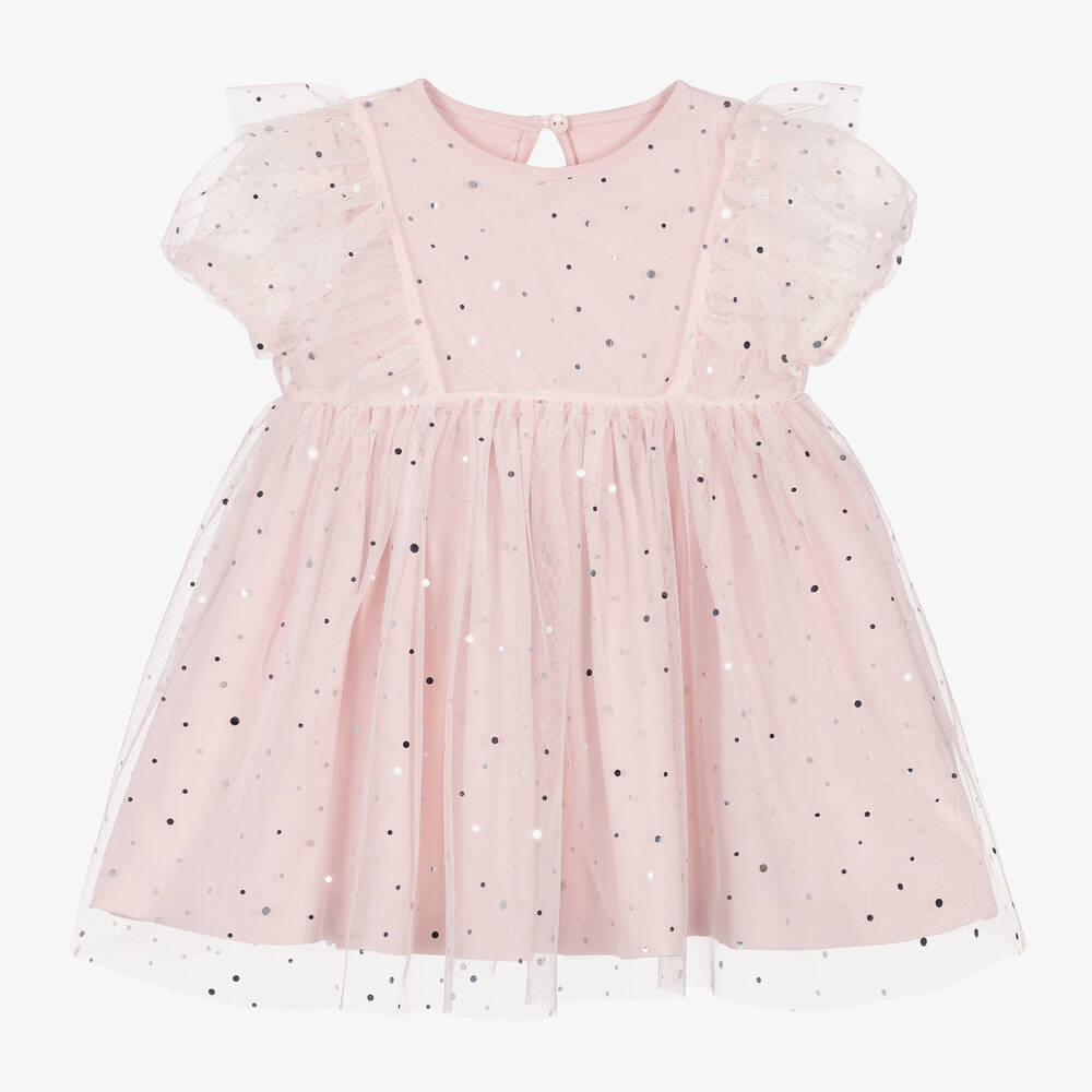 Stella McCartney Kids - Розовое платье из тюля с пайетками | Childrensalon