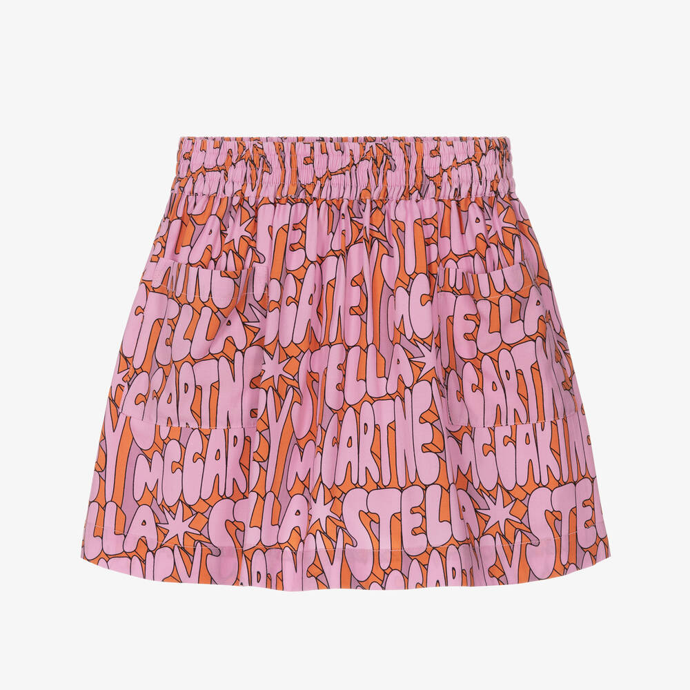 Stella McCartney Kids - Girls Pink Viscose Cosmic Star Skirt | Childrensalon