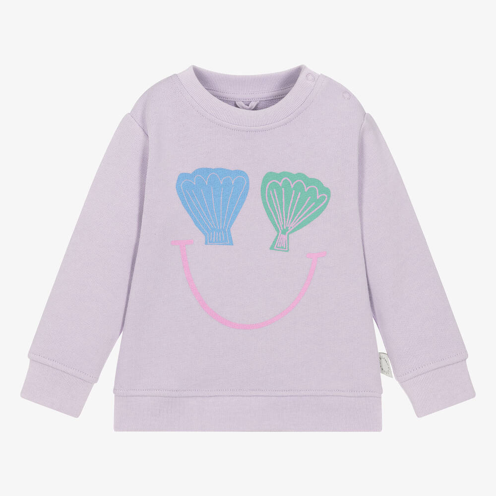 Stella McCartney Kids - Girls Purple Cotton Shell Sweatshirt | Childrensalon