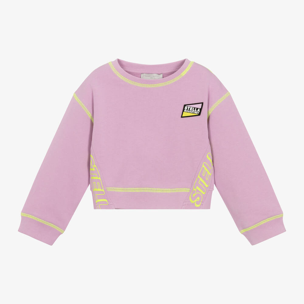 Stella McCartney Kids - Girls Purple Cotton Sweatshirt | Childrensalon