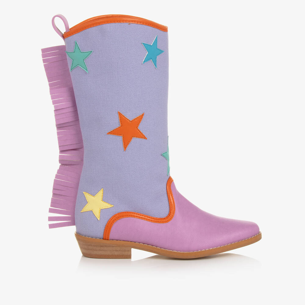 Shop Stella Mccartney Kids Girls Purple Star Cowboy Boots