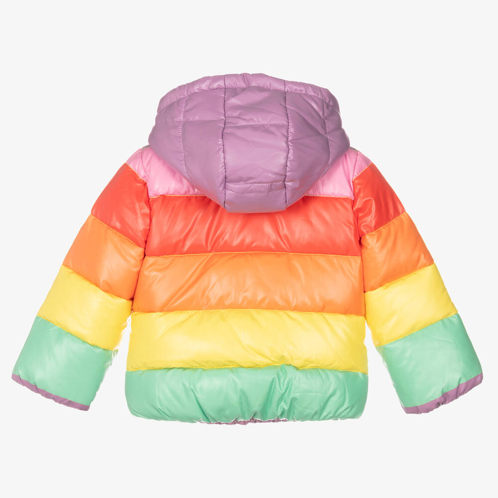 Stella McCartney Kids - Girls Rainbow Puffer Coat | Childrensalon