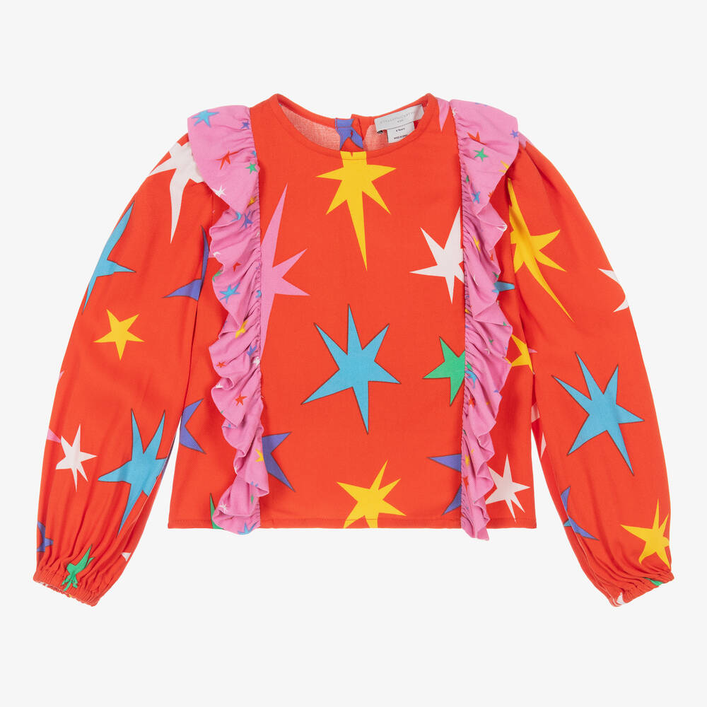 Stella McCartney Kids - بلوزة فيسكوز لون أحمر | Childrensalon