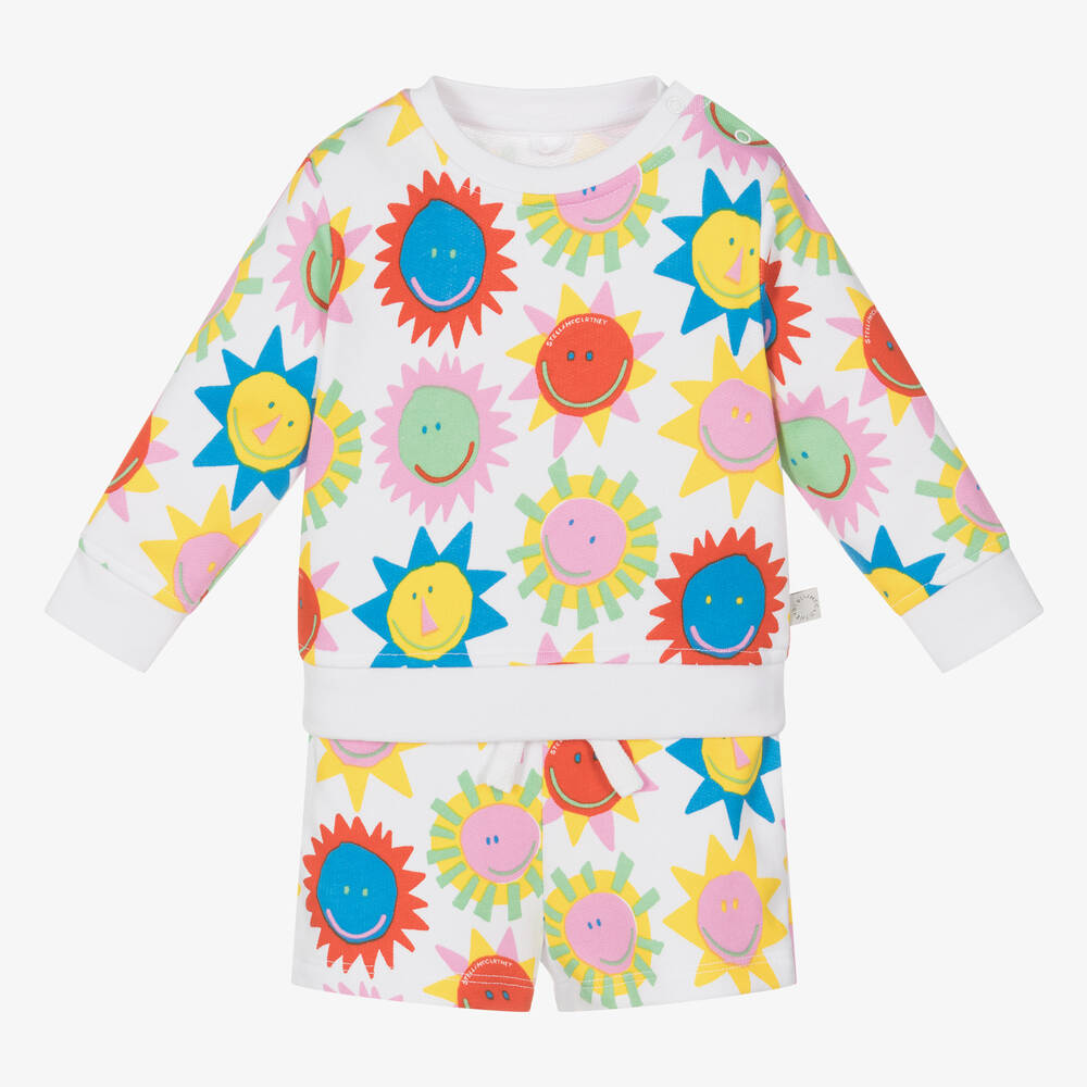 Stella McCartney Kids - بدلة رياضية أطفال بناتي قطن عضوي لون أبيض | Childrensalon