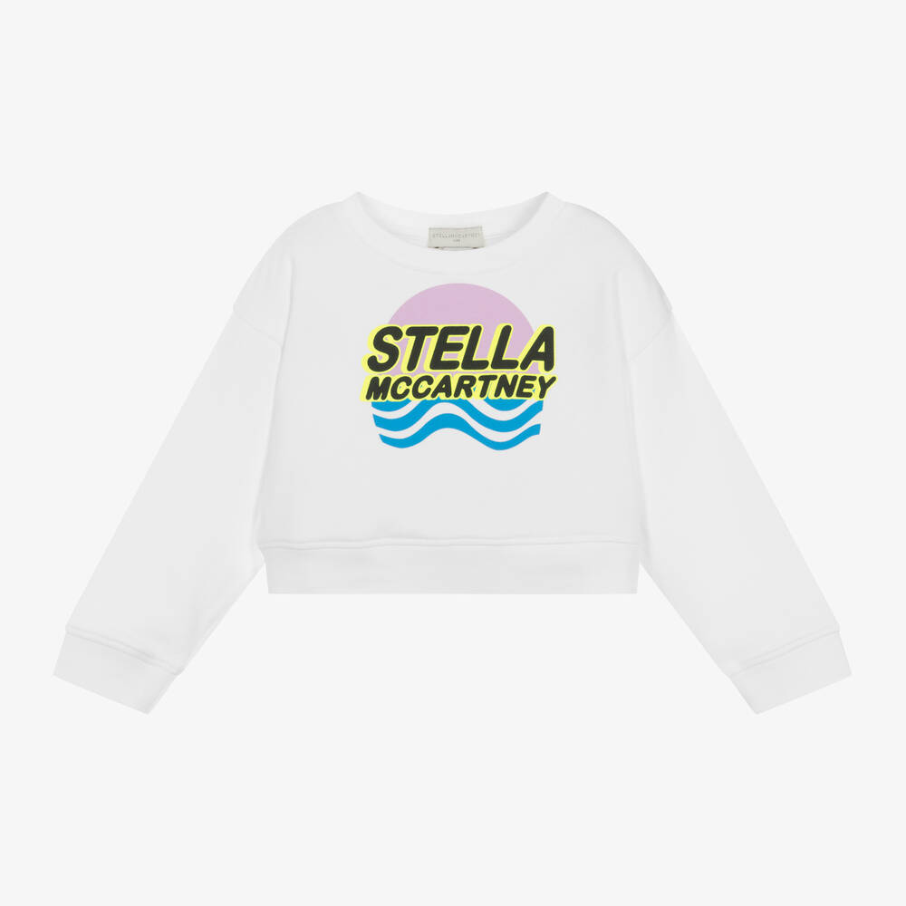 Stella McCartney Kids - Girls White Cotton Sweatshirt | Childrensalon