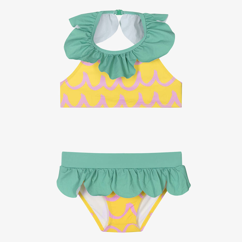 Stella McCartney Kids - Girls Yellow Pineapple Bikini (UPF 50+) | Childrensalon