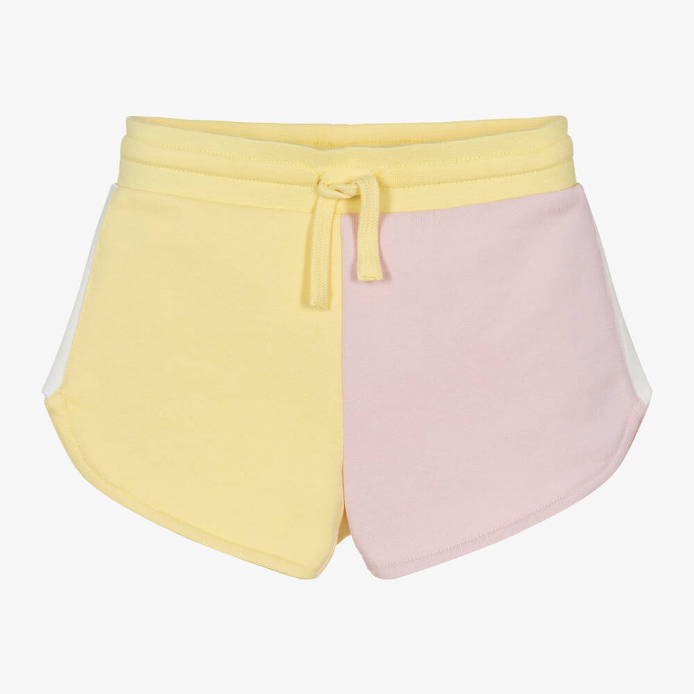 Stella McCartney Kids - Желто-розовые шорты из хлопка для девочек | Childrensalon