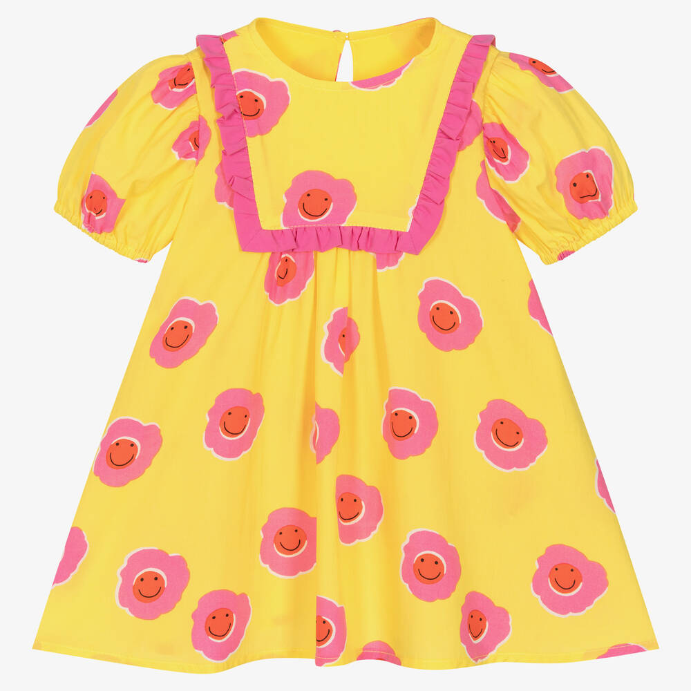 Stella McCartney Kids - Girls Yellow & Pink Flower Dress | Childrensalon