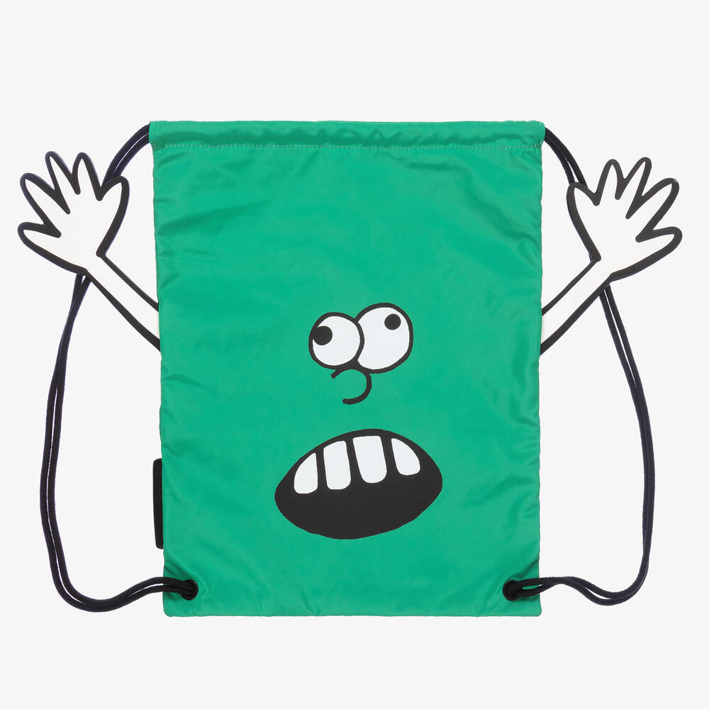 Stella Mccartney Kids Boys Green Drawstring Bag (36cm)