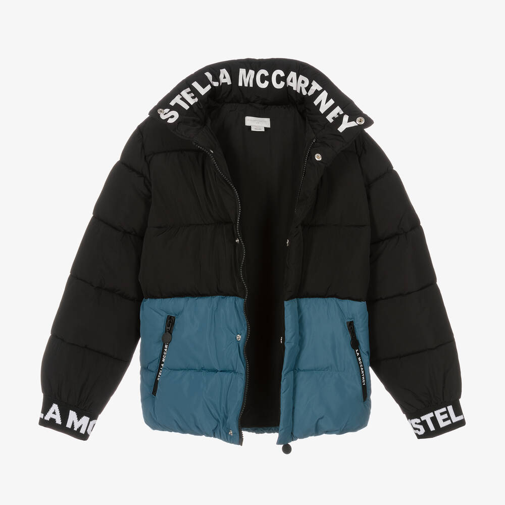 Stella McCartney Kids - Teen Black & Blue Puffer Coat | Childrensalon