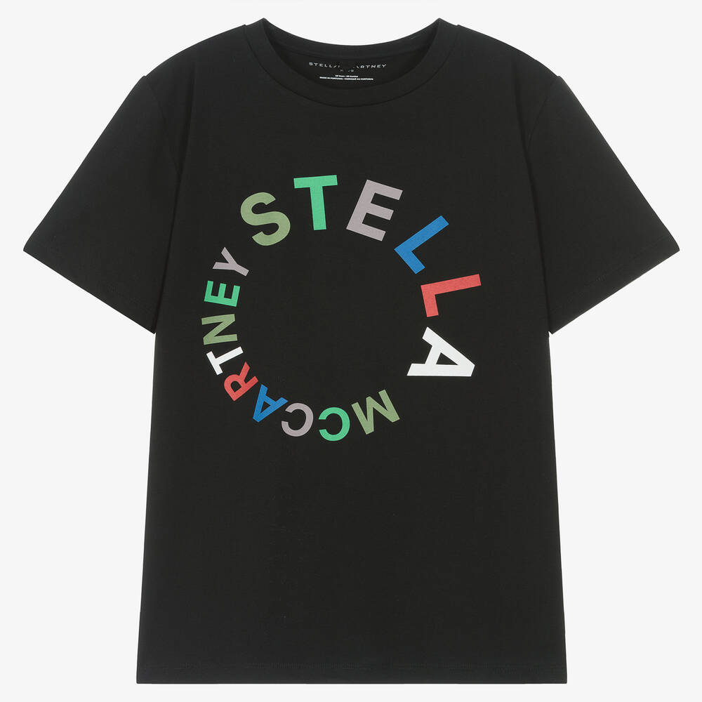 Stella Mccartney Kids Teen Boys Black Organic Cotton T-shirt