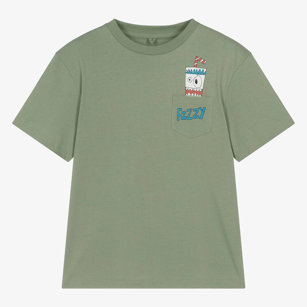 Stella McCartney Kids - T-shirt vert en coton bio ado garçon | Childrensalon