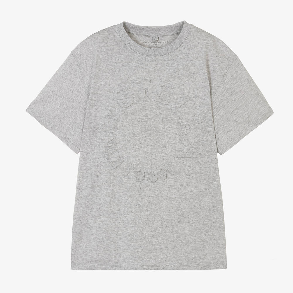 Stella Mccartney Kids Teen Boys Grey Embossed Cotton T-shirt