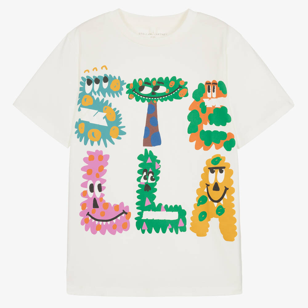 Stella Mccartney Kids Teen Boys Ivory Cotton Monster T-shirt