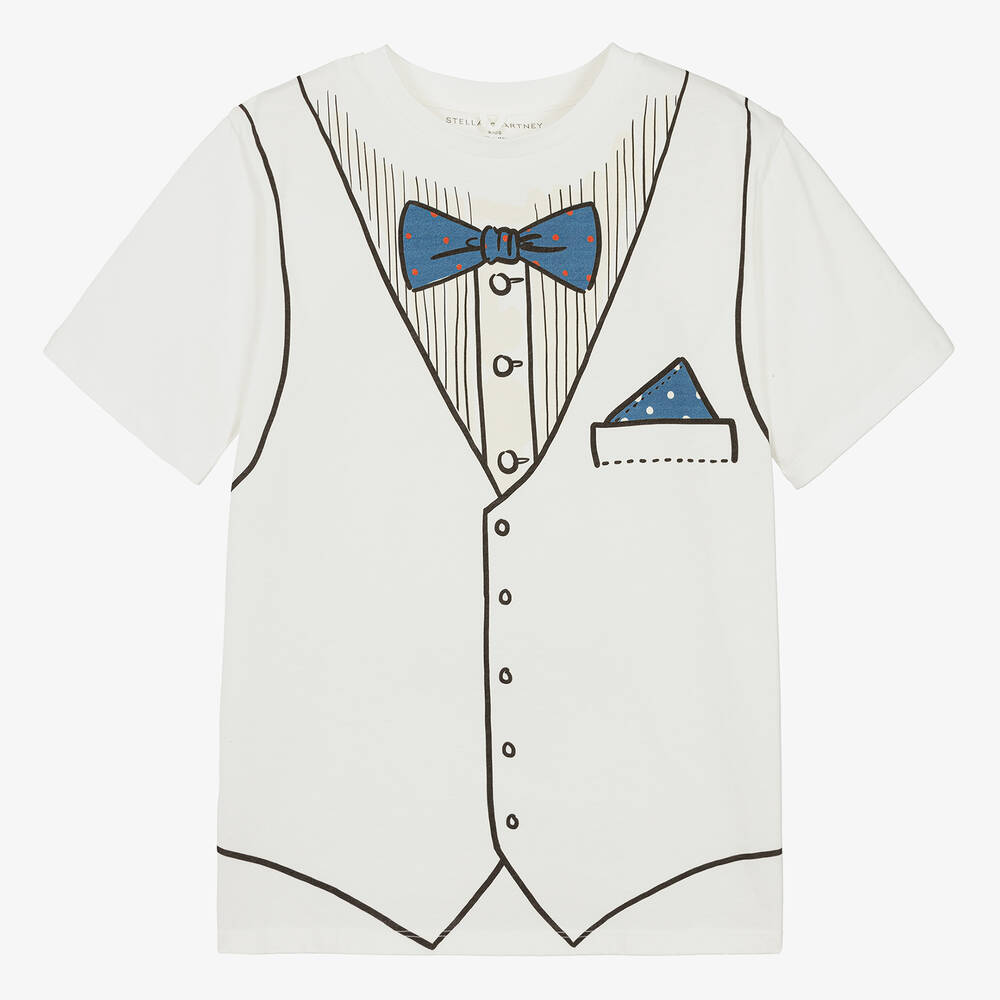 Stella McCartney Kids - Кремовая хлопковая футболка для мальчиков-подростков | Childrensalon