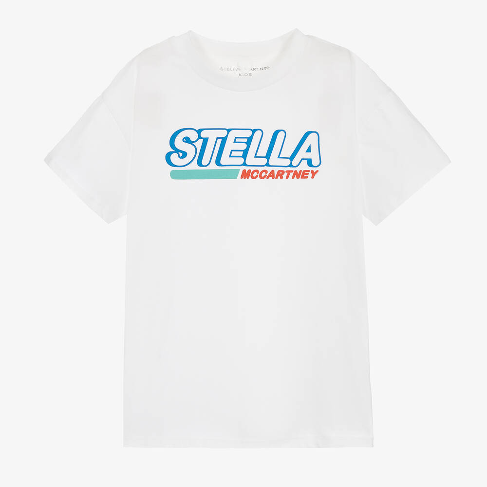 Stella McCartney Kids - T-shirt blanc en coton ado garçon | Childrensalon