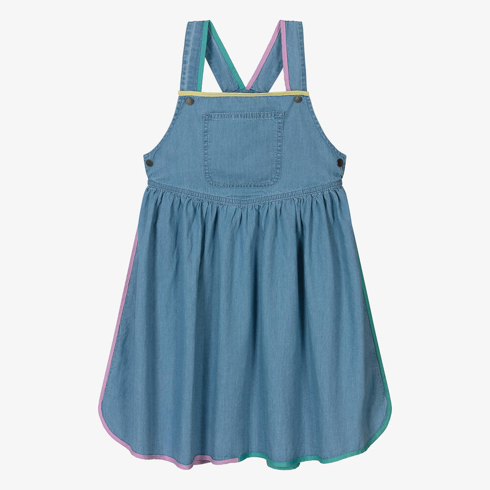 Stella McCartney Kids - Голубое платье из хлопкового шамбре для подростков | Childrensalon