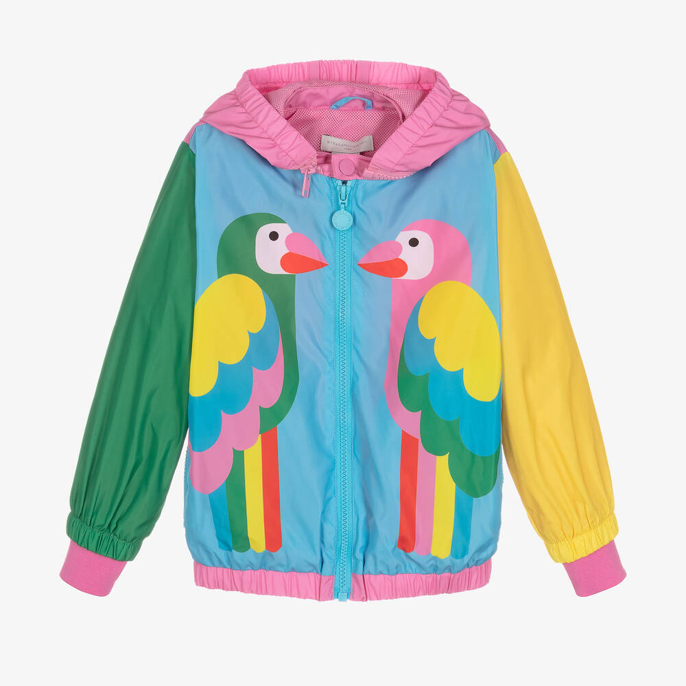 Stella McCartney Kids - Куртка с цветовыми блоками и попугаями | Childrensalon
