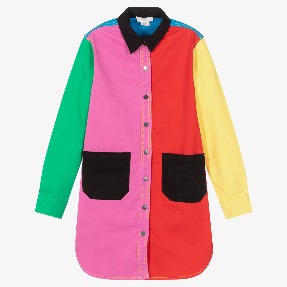 Stella McCartney Kids - Teen Girls Colourblock Shirt Dress | Childrensalon