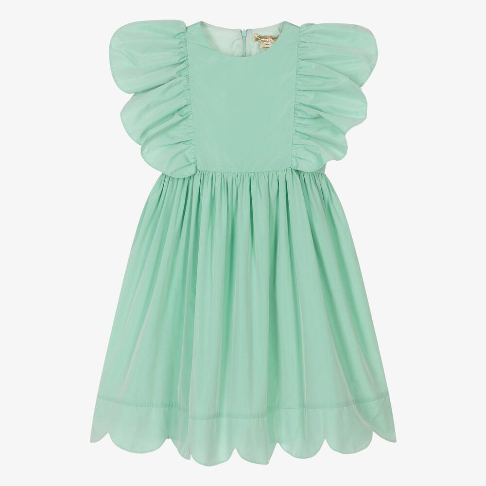 Shop Stella Mccartney Kids Teen Girls Green Taffeta Dress