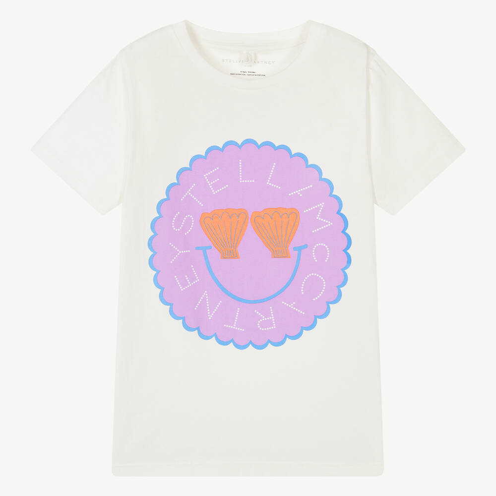 Stella McCartney Kids - Teen Girls Ivory Organic Cotton T-Shirt | Childrensalon