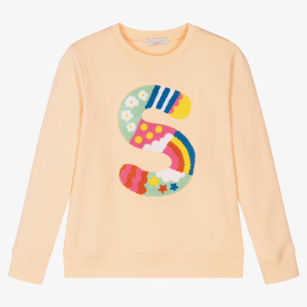 Stella McCartney Kids - Teen Girls Orange Cotton Logo Sweatshirt | Childrensalon