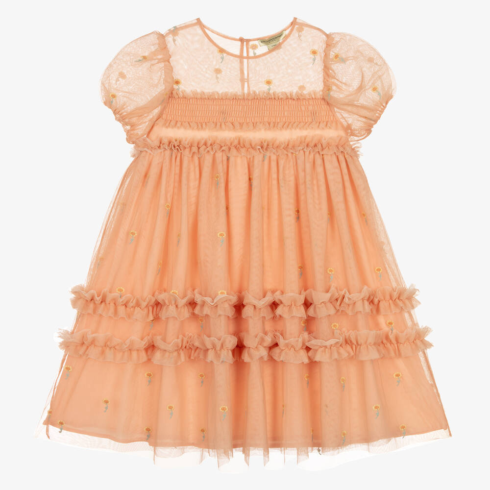 Stella McCartney Kids - Teen Girls Pastel Orange Tulle Dress | Childrensalon