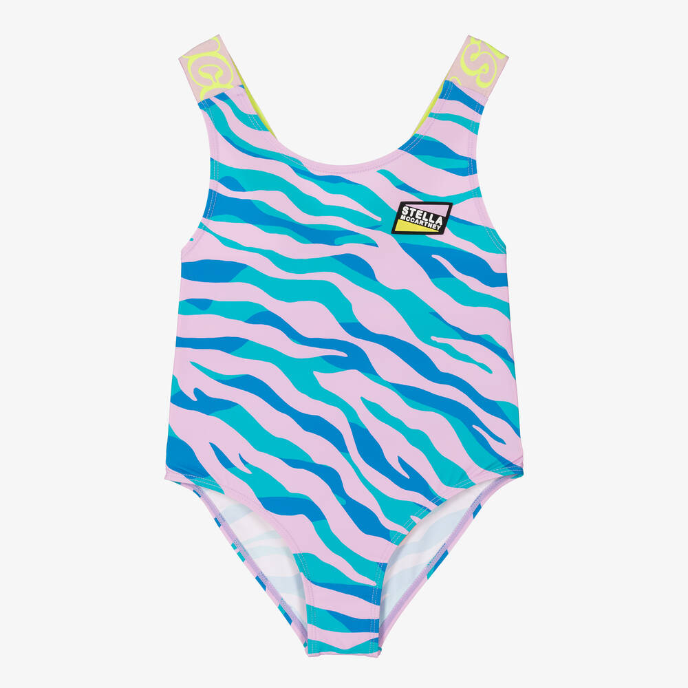Stella Mccartney Kids Teen Girls Pink & Blue Swimsuit (upf50+)