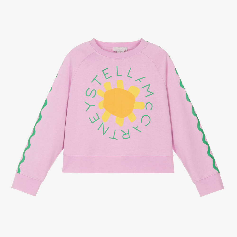 Shop Stella Mccartney Kids Teen Girls Pink Cotton Flower Sweatshirt
