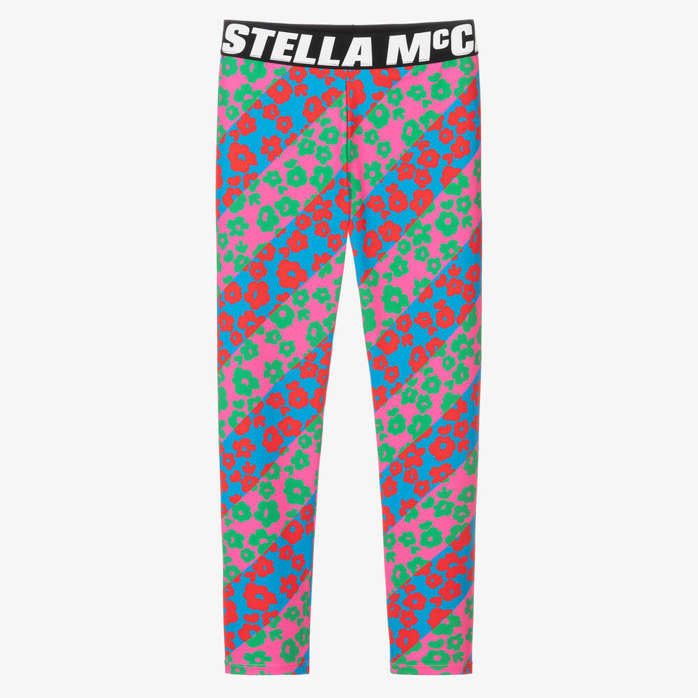 Stella McCartney Kids - ليغنغز تينز بناتي لون زهري بطبعة ورود | Childrensalon