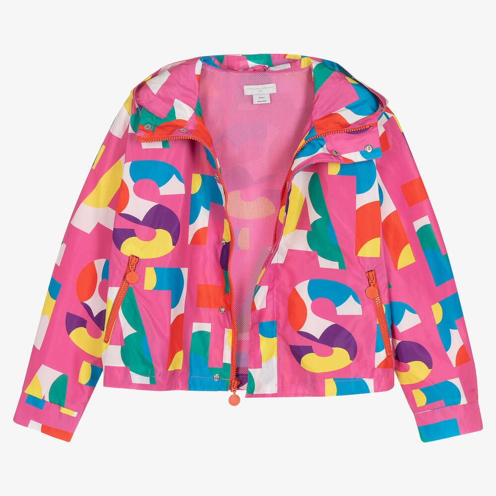 Stella McCartney Kids - Teen Girls Pink Logo Hooded Jacket | Childrensalon