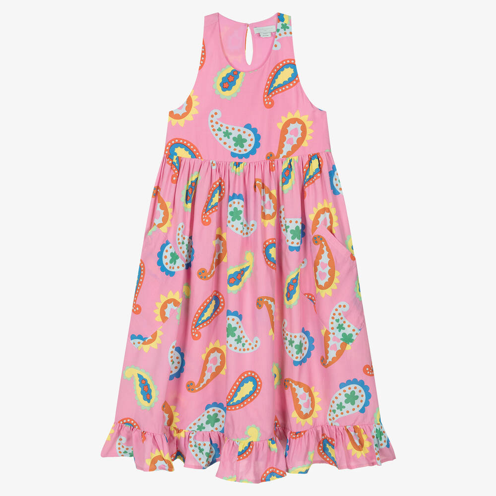 Stella McCartney Kids - Розовое платье с принтом пейсли | Childrensalon