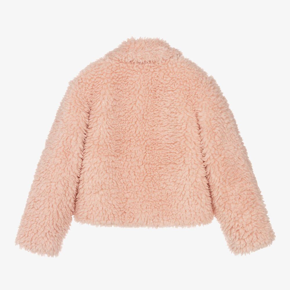 Stella McCartney Kids - Teen Girls Pink Teddy Fleece Jacket | Childrensalon