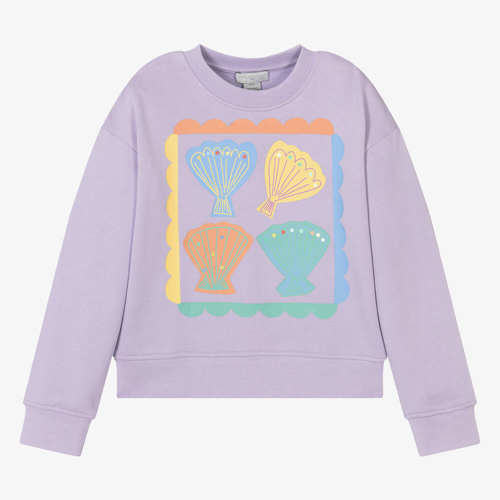 Stella McCartney Kids - Teen Girls Purple Cotton Shell Sweatshirt | Childrensalon
