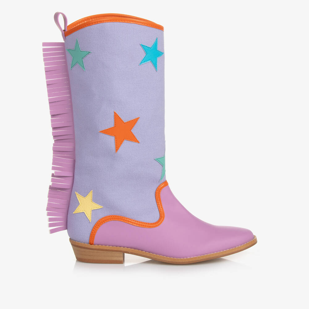 Shop Stella Mccartney Kids Teen Girls Purple Star Cowboy Boots