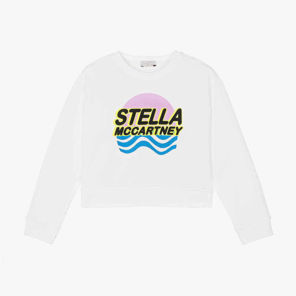 Stella McCartney Kids - Teen Girls White Cotton Sweatshirt | Childrensalon